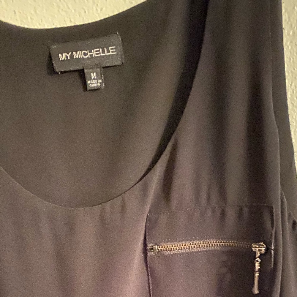 Black zip up blouse
